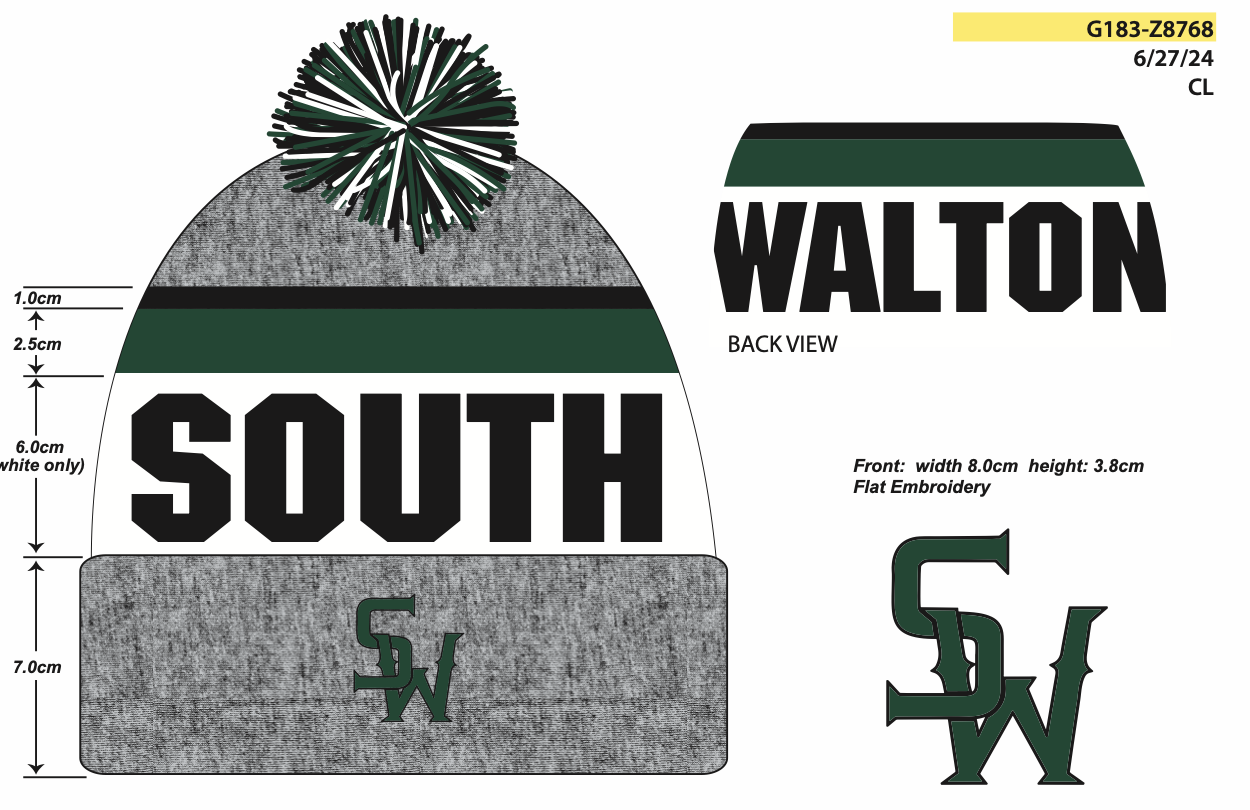 Custom Knit South Walton Beanie with Pom Pom