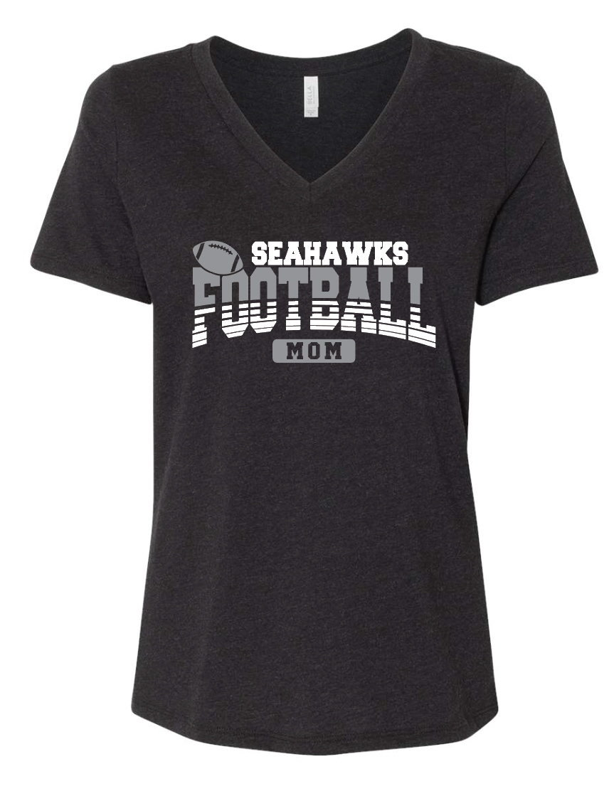 Seahawks Football Mom V-Neck T-Shirt