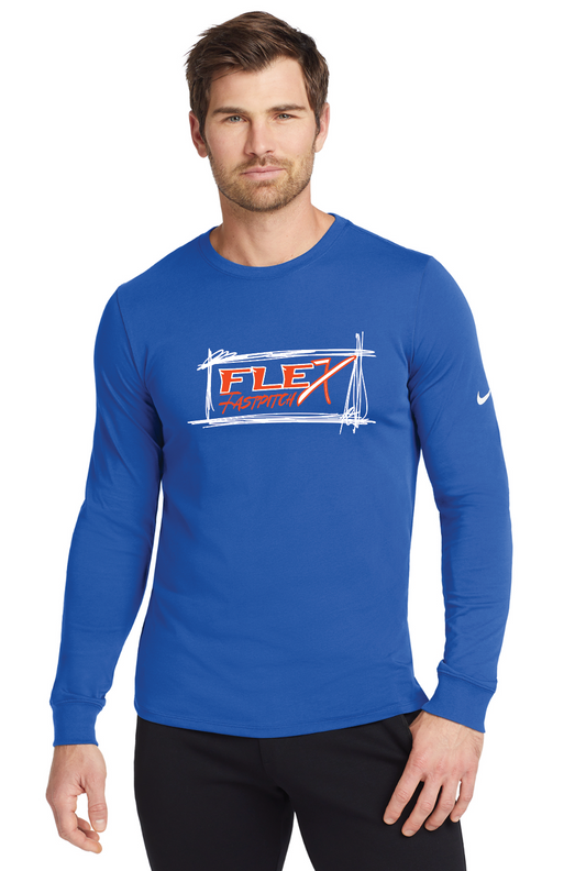 Nike Dri-Fit Cotton/Poly Long Sleeve Tee Flex Fast Pitch